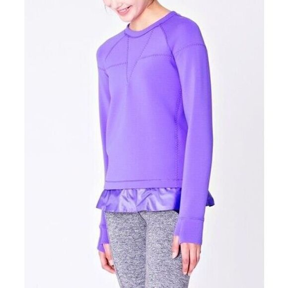 IVIVVA by Lululemon Girls 10 Star Gazer Purple Power Pullover Peplum Top Jacket - Picture 1 of 8